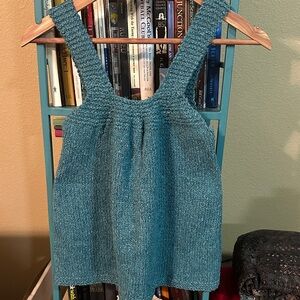 Vintage Teal Knit Sleeveless Top